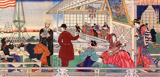 五雲亭貞秀《横浜異人商館之図》1861(文久元)年